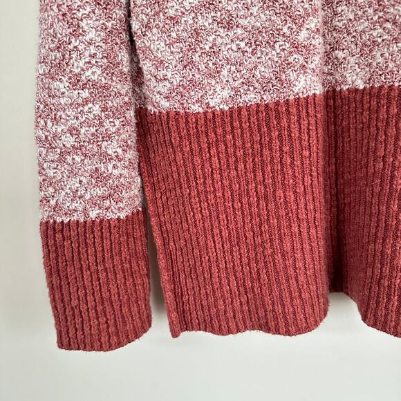 L.L. Bean Signature Knit Sweater Color Block Round Neck Long Sleeve Split Hem S - Picture 4 of 10